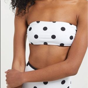 Solid and Striped Annabelle Polka Dot Bandeau Top